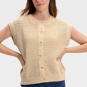Universal Thread - Women’s Beige Button-Up Sweater Vest Size XXL